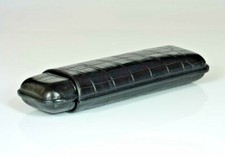 Martin Wess 2-Cigar Corona Case 592 Croco Black - Leather (Cow/Goat) picture