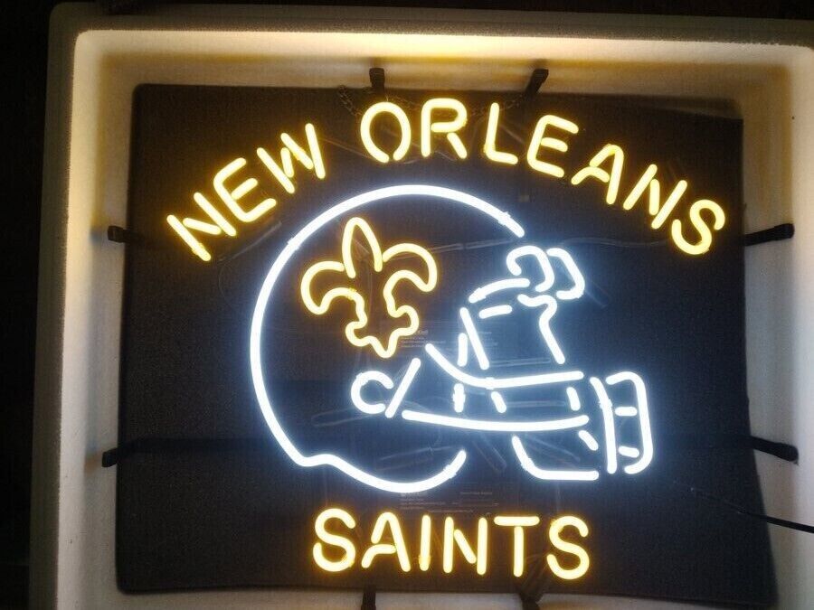 New Orleans Saints Helmet Neon Light Sign 19x15 Bar Pub Man Cave Wall Decor