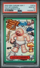 2024 Garbage Paul Kids Chrome Series 7 Green Refractor Cut-Up Carmen PSA 10 picture
