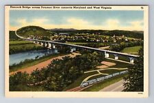 Bartonsville MD-Maryland, Hancock Bridge across Potomac River Vintage Postcard picture