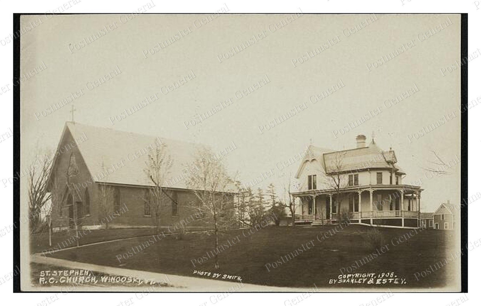 Winooski Vermont St. Stephen Church Standard Postcard COPY RPPC