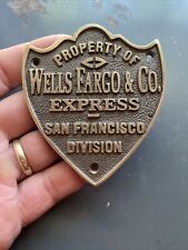 Wells Fargo Plaque San Francisco Sign Marshal Cowboy Stagecoach Collector GIFT picture