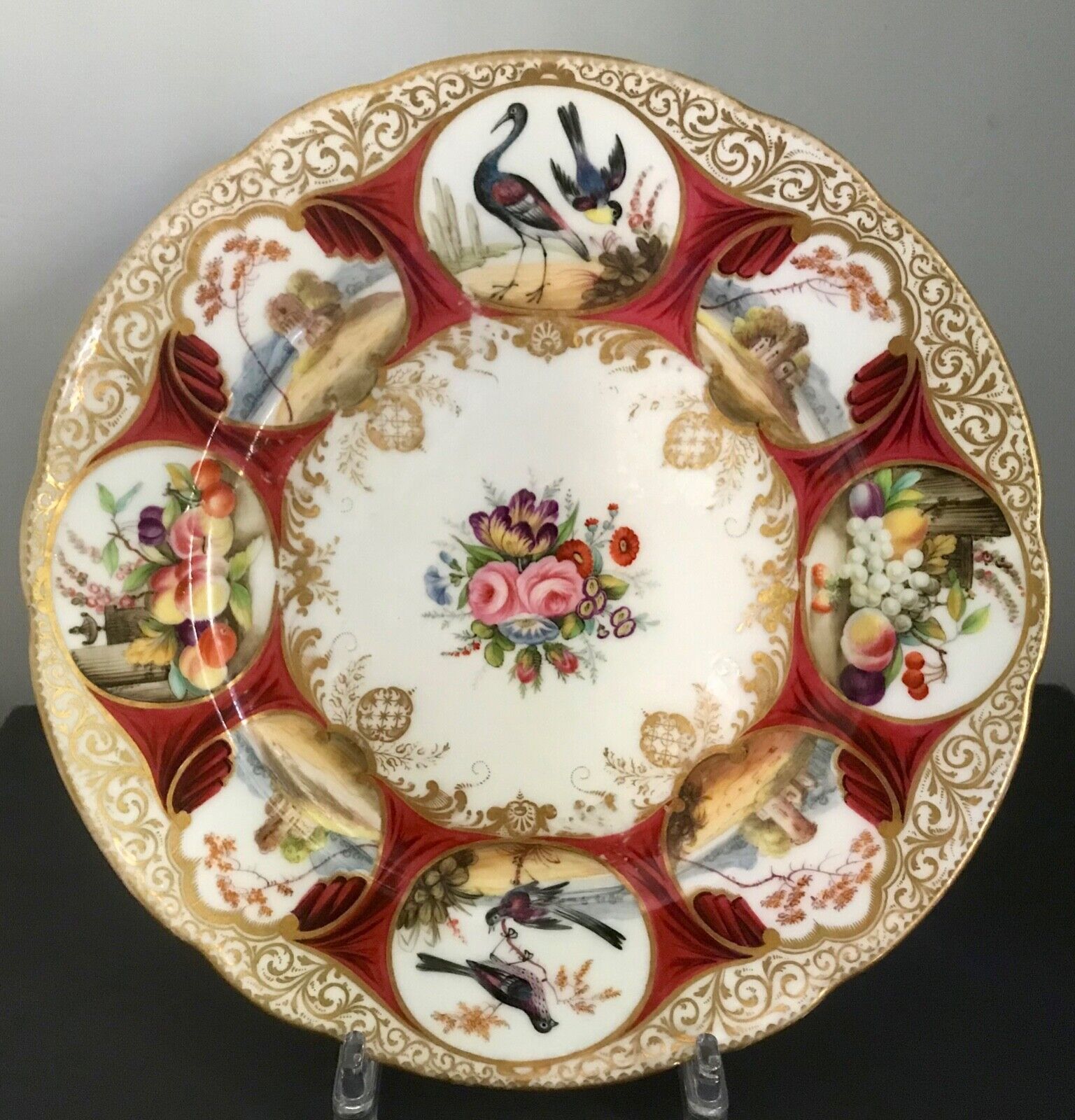 Extremely Rare Antique Nantgarw CW Duke Of Cambridge Cabinet Porcelain Plate