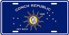 KEY WEST CONCH REPUBLIC 1828 BLUE METAL LICENSE PLATE picture