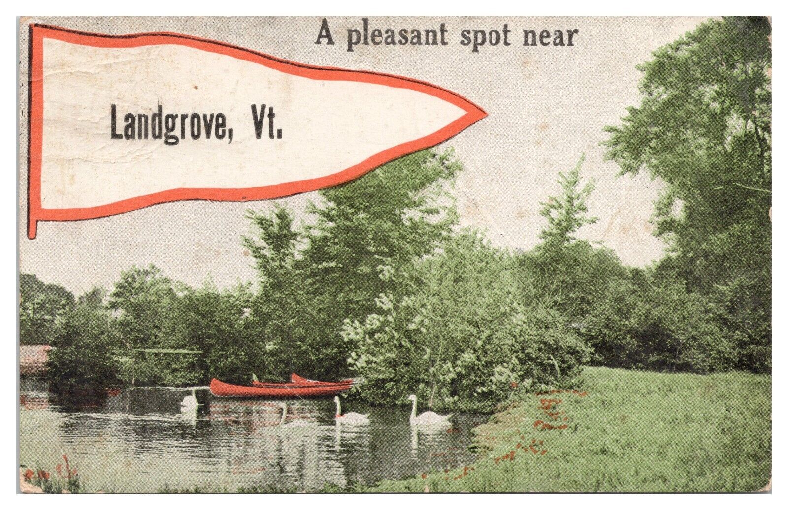 Vintage Landgrove VT Pennant Postcard c1915 A Pleasant Spot Divided Back