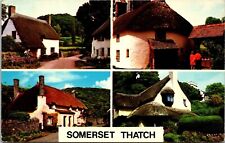 Somerset Thatch Multiview Luccombe Selworthy Dunster Bossington Pm Postcard picture
