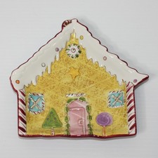 Laurie Gates Ware Holiday Treats Ceramic Gingerbread House Dessert Plate NWOT picture