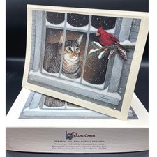Vintage 1997 LANG Lowell Herrero Miranda Kelley Cat Christmas Cards Set 12 picture
