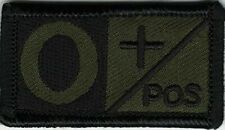 Olive Green Black Blood Type O+ Positive Patch For VELCRO® BRAND Hook Fastener picture
