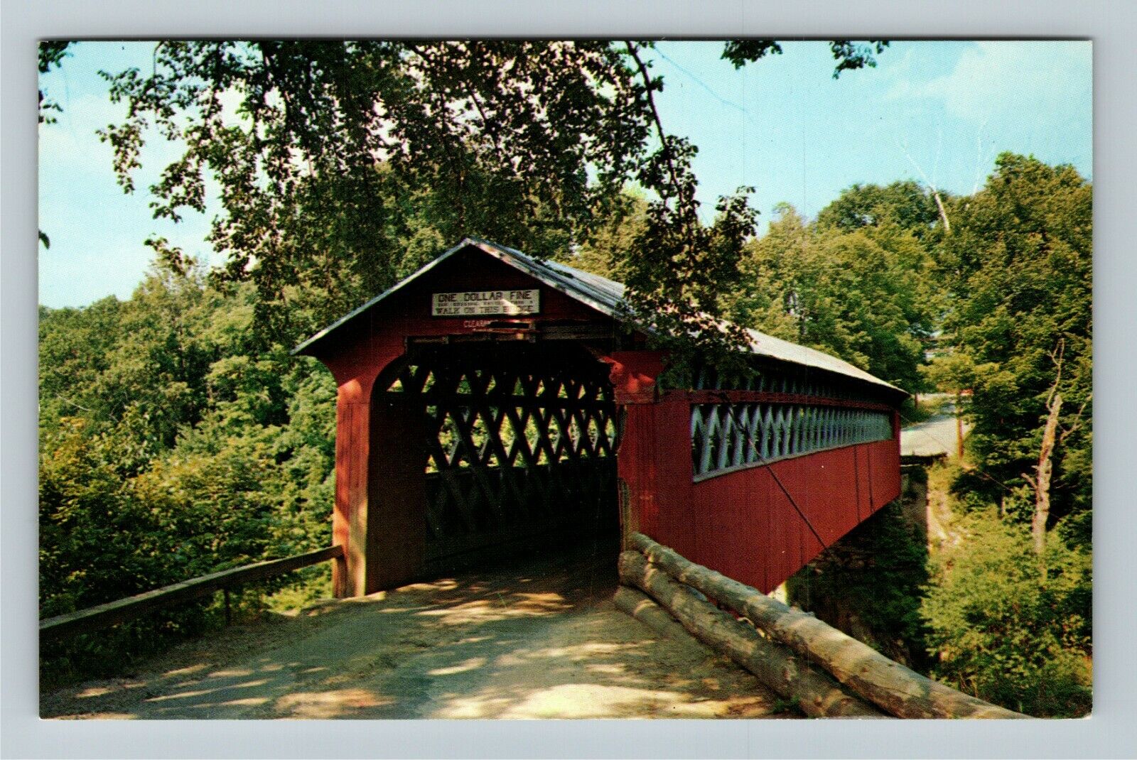 East Arlington VT- Vermont, Old Covered Chiselville Bridge Scene Chrome Postcard