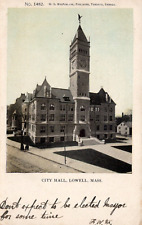 Lowell Massachusetts City Hall Antique Private PC Posted 1906 picture