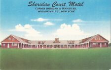 SHERIDAN COURT MOTEL-WILLIAMSVILLE 21,NEW YORK-WRITTEN ON-POST CARD-VINTAGE picture
