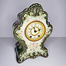 Antique Waterbury Porcelain Mantel Clock 1891 Parlor No. 90 w/ Original Label picture
