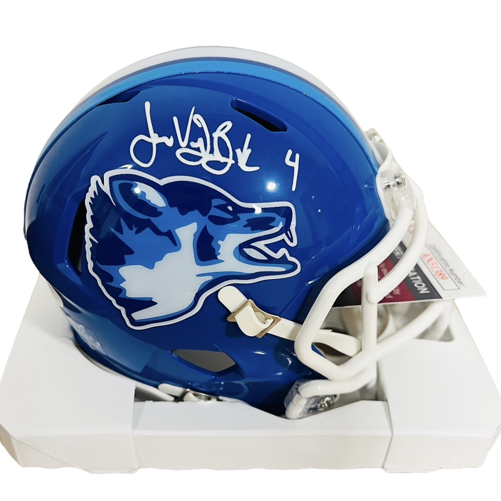 James Van Der Beek Varsity Blues West Canaan Coyotes Signed Mini Helmet JSA COA James Van Der Beek Varsity Blues West Canaan Coyotes Signed Mini Helmet JSA COA