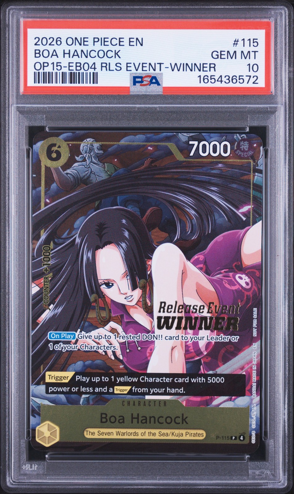 2026 ONE PIECE PROMOS #115 BOA HANCOCK PSA 10