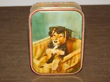 VINTAGE KITCHEN SHARPS TOFFEE MAIDSTONE ENGLAND PUPPY DOG CANDY TIN CAN  *EMPTY* picture