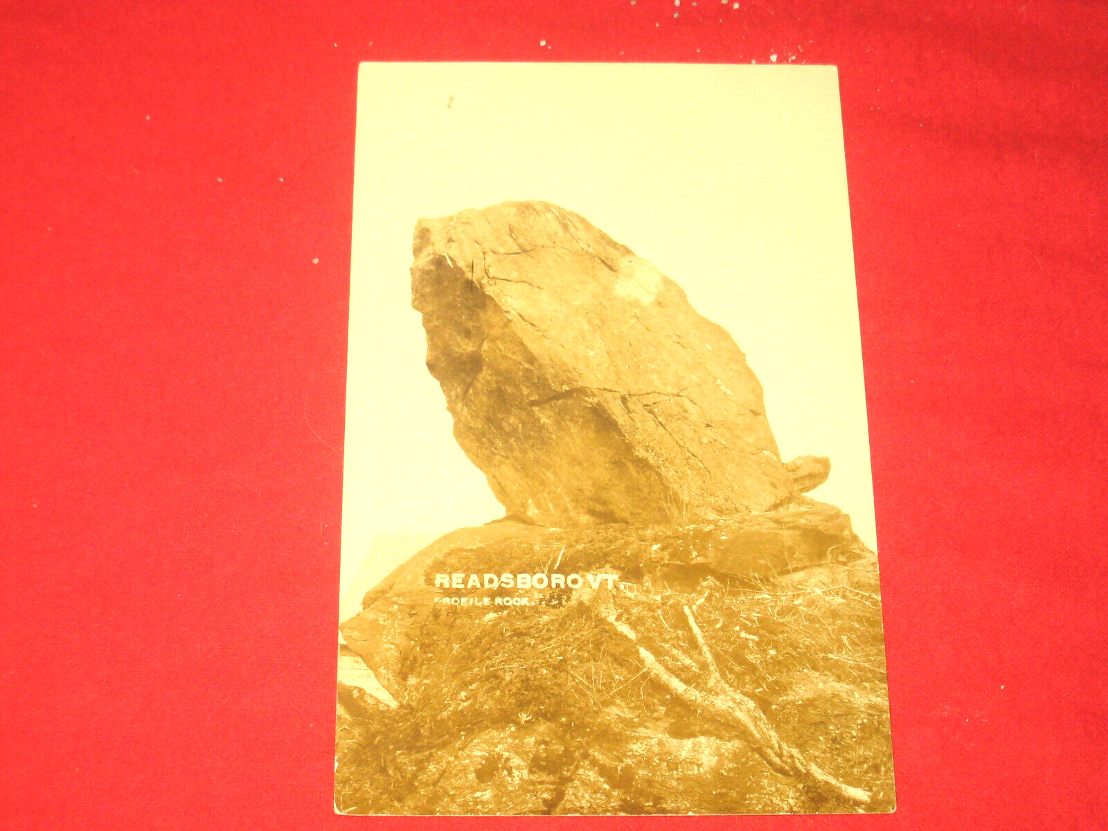 Vintage RPPC Postcard - Readsboro Vermont Profile Rock