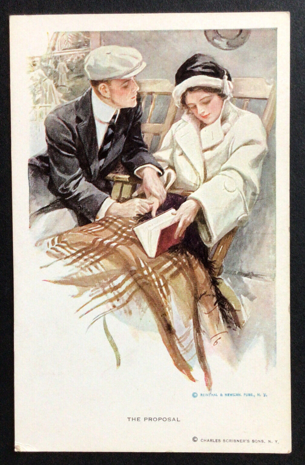 Postcard Harrison Fisher The Proposal charles scribners sons