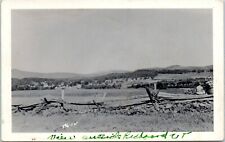 Postcard RPPC Scenic View Outside Richford Vermont Rustic Fence Fields Mtns 1955 picture