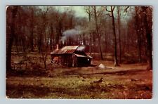 Somerset County PA, Maple Sugar Camp, Chrome Pennsylvania c1951 Postcard picture