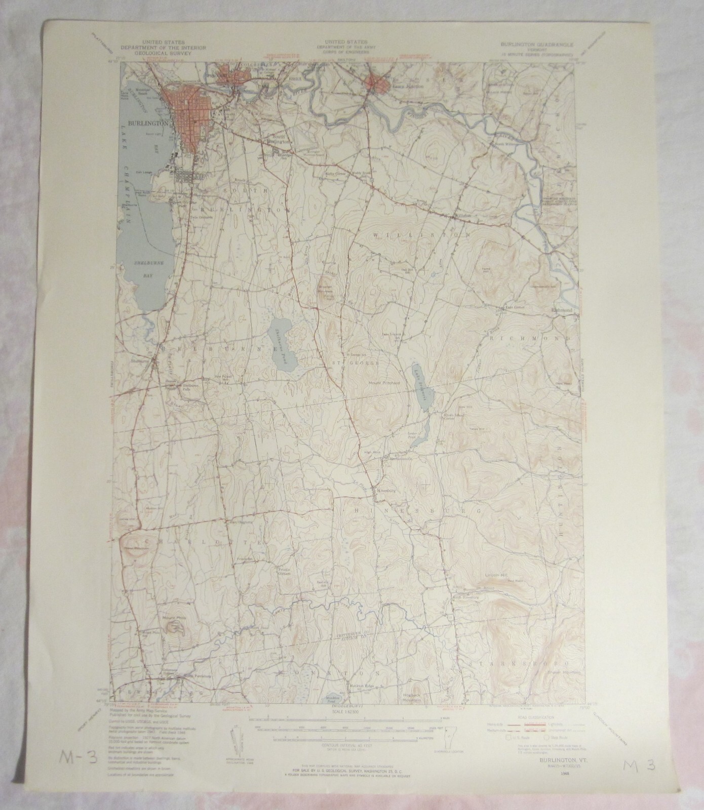 Topographic Map, 1948 -- BURLINGTON, VERMONT -- Williston, SHELBURNE, Hinesburg Topographic Map, 1948 -- BURLINGTON, VERMONT -- Williston, SHELBURNE, Hinesburg