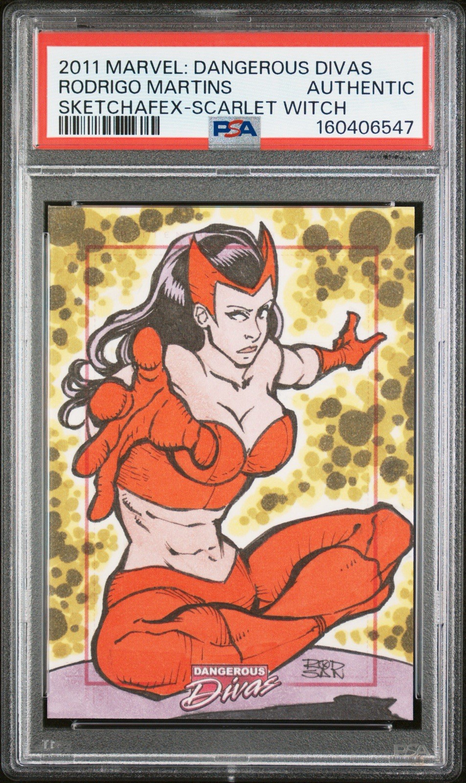 2011 Rittenhouse Dangerous Divas, Scarlet Witch SketchaFEX - Rodrigo Martins PSA 2011 Rittenhouse Dangerous Divas, Scarlet Witch SketchaFEX - Rodrigo Martins PSA