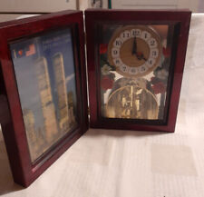 Twin Towers 9/11 Folding Shelf Clock with Flowers picture