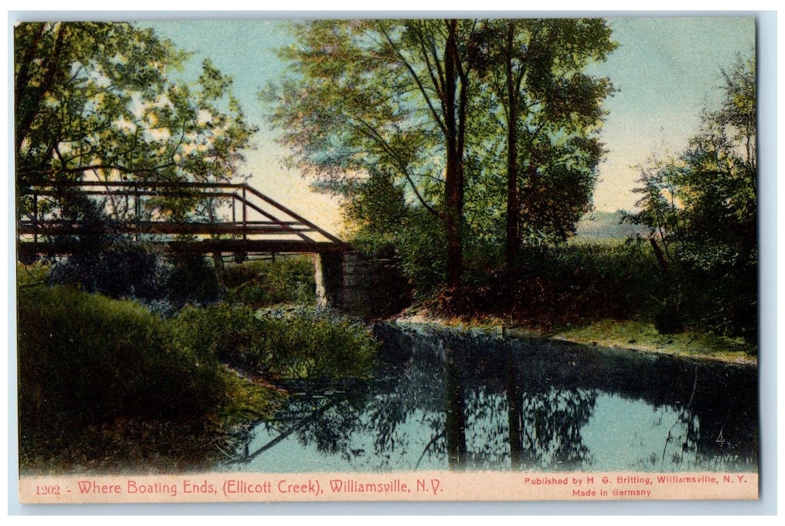 c1910\'s Where Boating Ends Ellicott Creek Bridge Williamsville New York NY