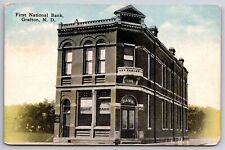 Grafton North Dakota~First National Bank~Stand-Alone Brick Bldg~1915 Postcard picture