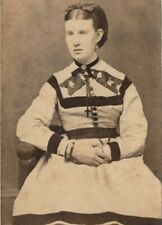 VICTORIAN WOMAN, JEWELRY, CRAWFORD'S GALLERY, STAMFORD CT., CDV STUDIO PHOTO picture