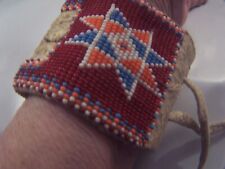 Vintage Native American, SD, Pine Ridge Sioux, beaded wrist band, hand made,1973 picture