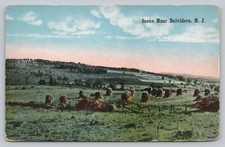 Postcard NJ Belvidere Scenic View Countryside Rustic Fence Nature c1919 K8 picture