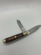 SCOTT CUTLERY WOODEN HANDLED 2-BLADED TRAPPER FOLDING KNIFE - S1001 picture