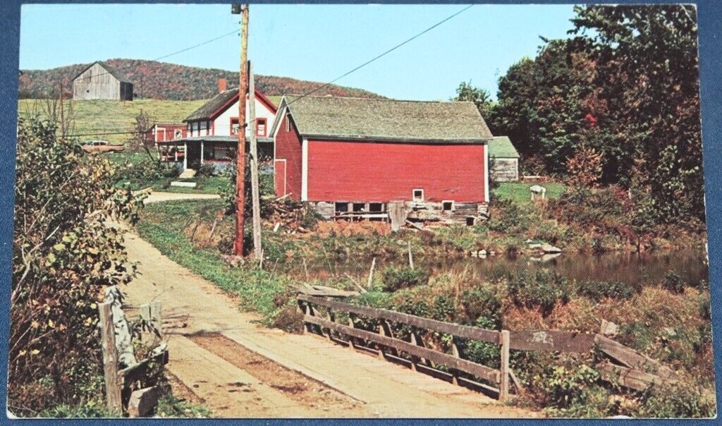 Farm, South Starksboro (Misspelled Storkboro), VT Postcard 1968
