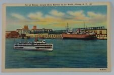 Port Of Albany New York Largest Grain Elevator In World Linen Postcard Unused picture