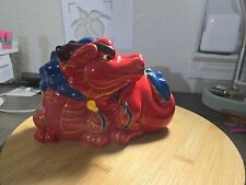 Wells Fargo Ceramic Dragon Coin Piggy Bank 2012 Year of the Dragon Red picture