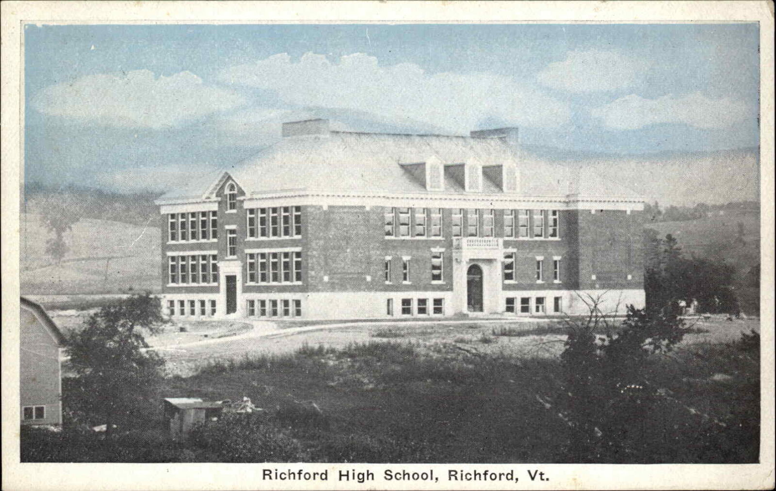 Richford VT High School c1915 Postcard