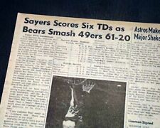 GALE SAYERS Chicago Bears NFL Football 6 TDs Touchdowns Single Gm 1965 Newspaper picture