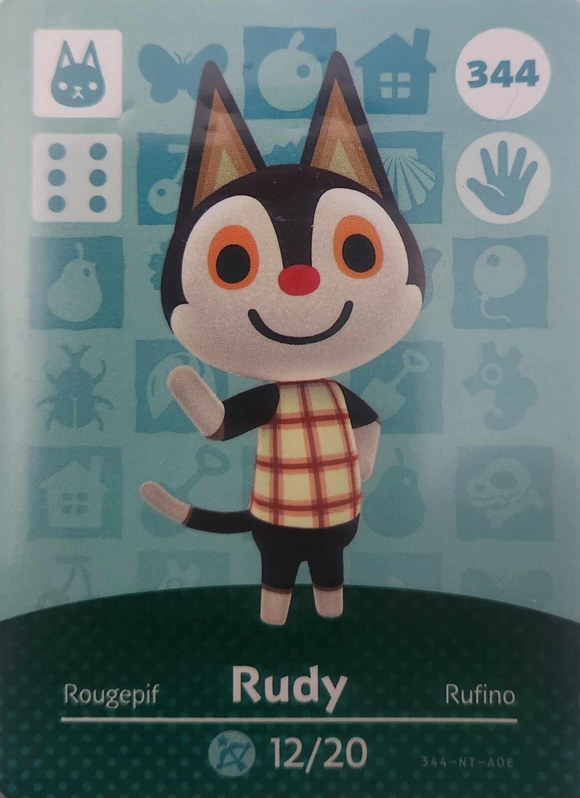 344 Rudy Animal Crossing Amiibo Authentic