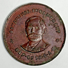 1905 GAR 39th Encampment Medal Reading PA McKinley Monument Civil War Veteran picture