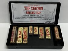 THE STATION ROLLING TRAY & STORAGE BOX +RAW Papers, Tips & Rolling Machines READ picture
