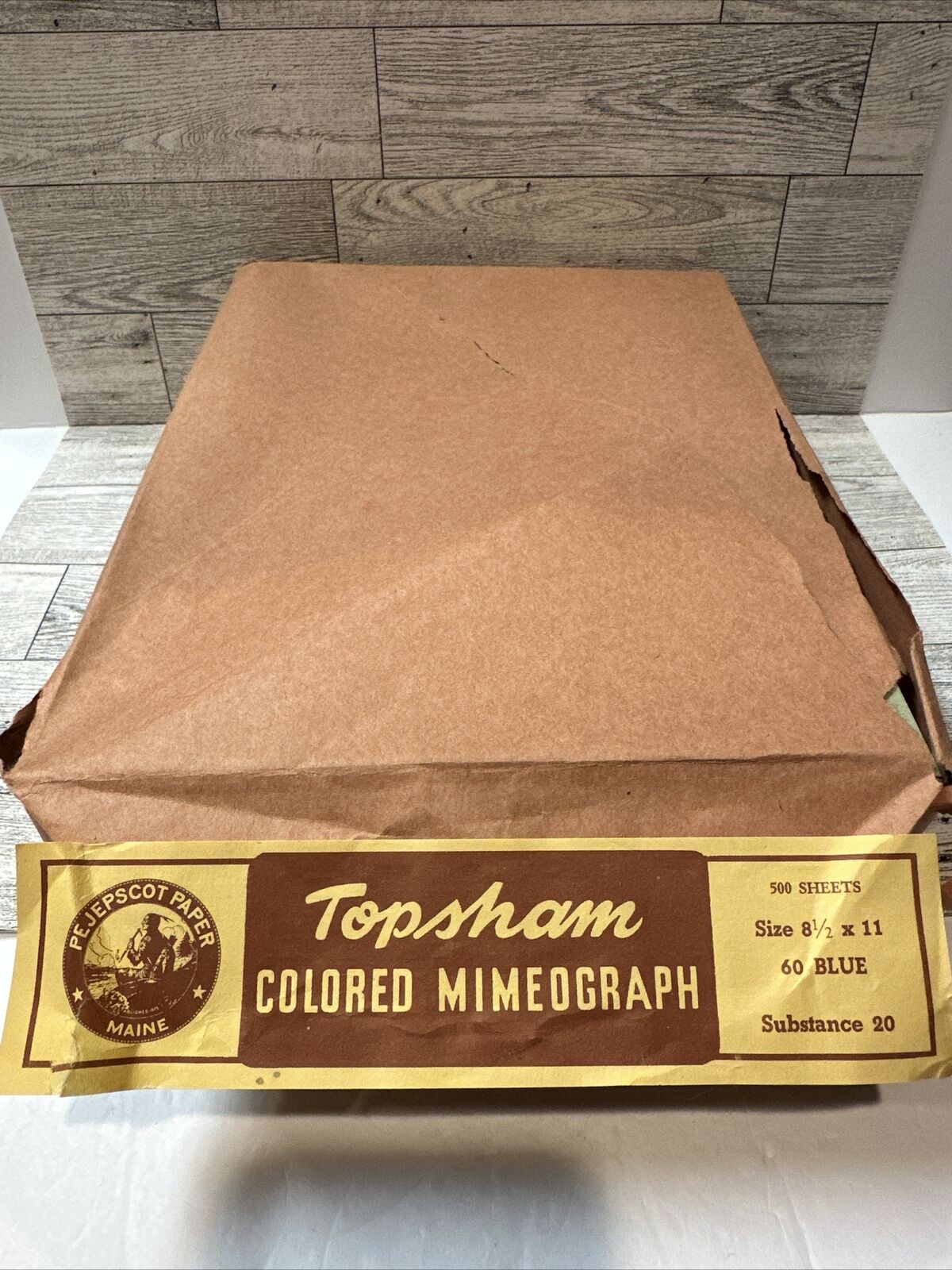 TOPSHAM Colored 60 Blue Mimeograph Paper 500 Sheets 8.5x11 *Damaged Package*