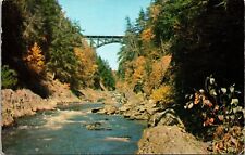 Quechee Gorge US Route 4 Highway Bridge Vermont River Chrome Cancel WOB Postcard picture