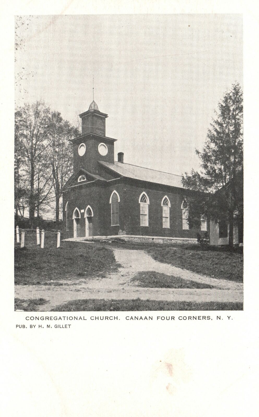 Vintage Postcard 1910's Congregational Church Canaan Four Corners New York N.Y.