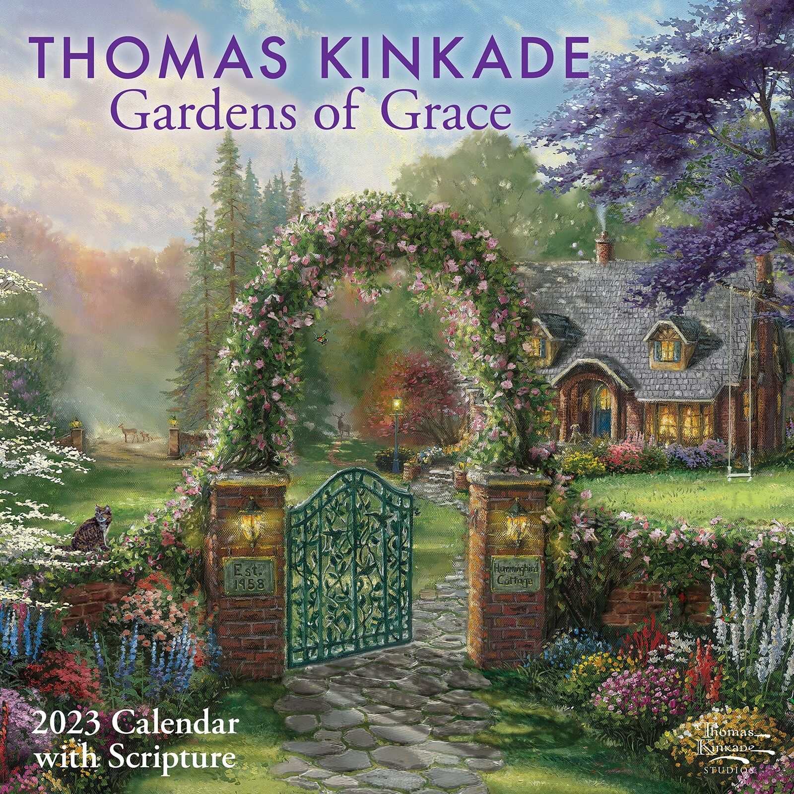 THOMAS KINKADE - GARDENS OF GRACE - 2023 WALL CALENDAR - BRAND NEW - 872557