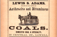 1885 COAL & WOOD DEALERS Stanley & Co LEWIS S ADAMS C.A. Simpson  LOWELL MA picture