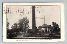 Marshfield WI-Wisconsin, The City Park, Gazebo and Water Tower, Vintage Postcard picture