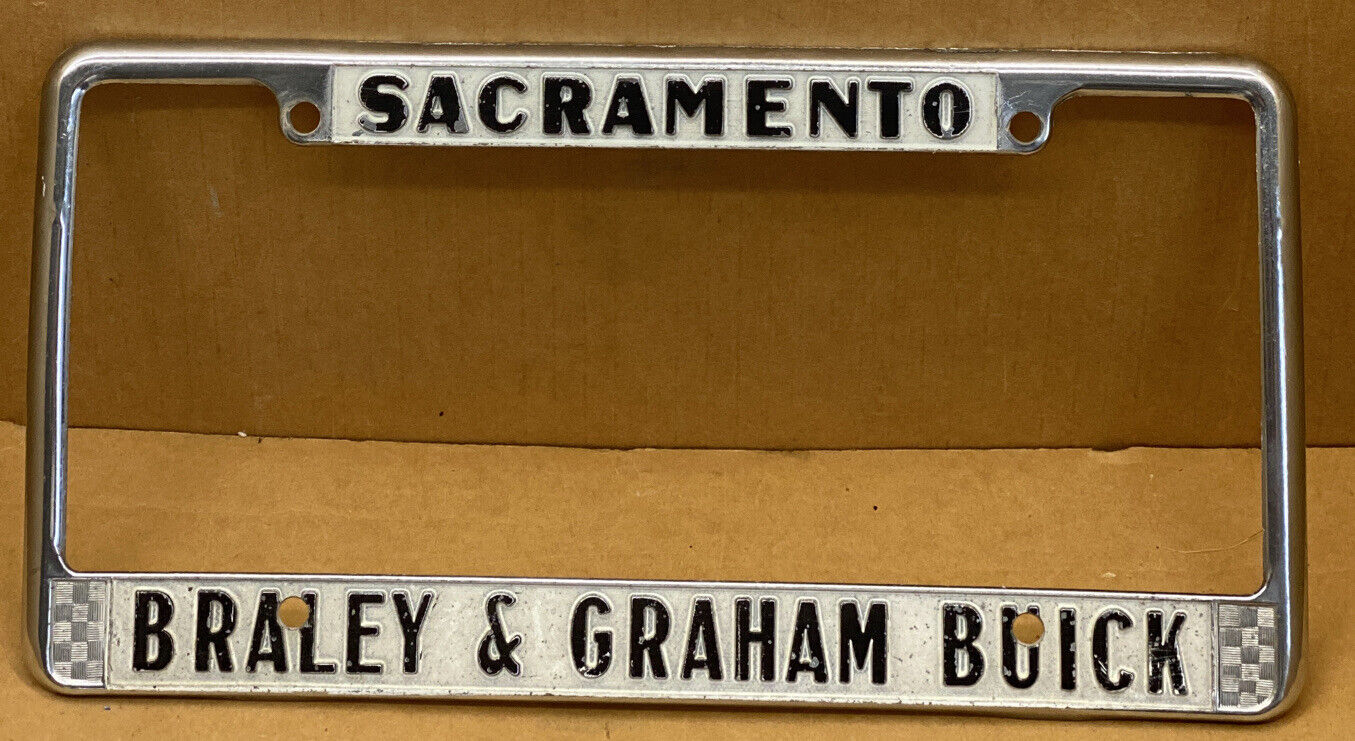 RARE  “BRALEY & GRAHAM  BUICK  ( SACRAMENTO CA.)  CAR DEALER-LICENSE PLATE FRAME