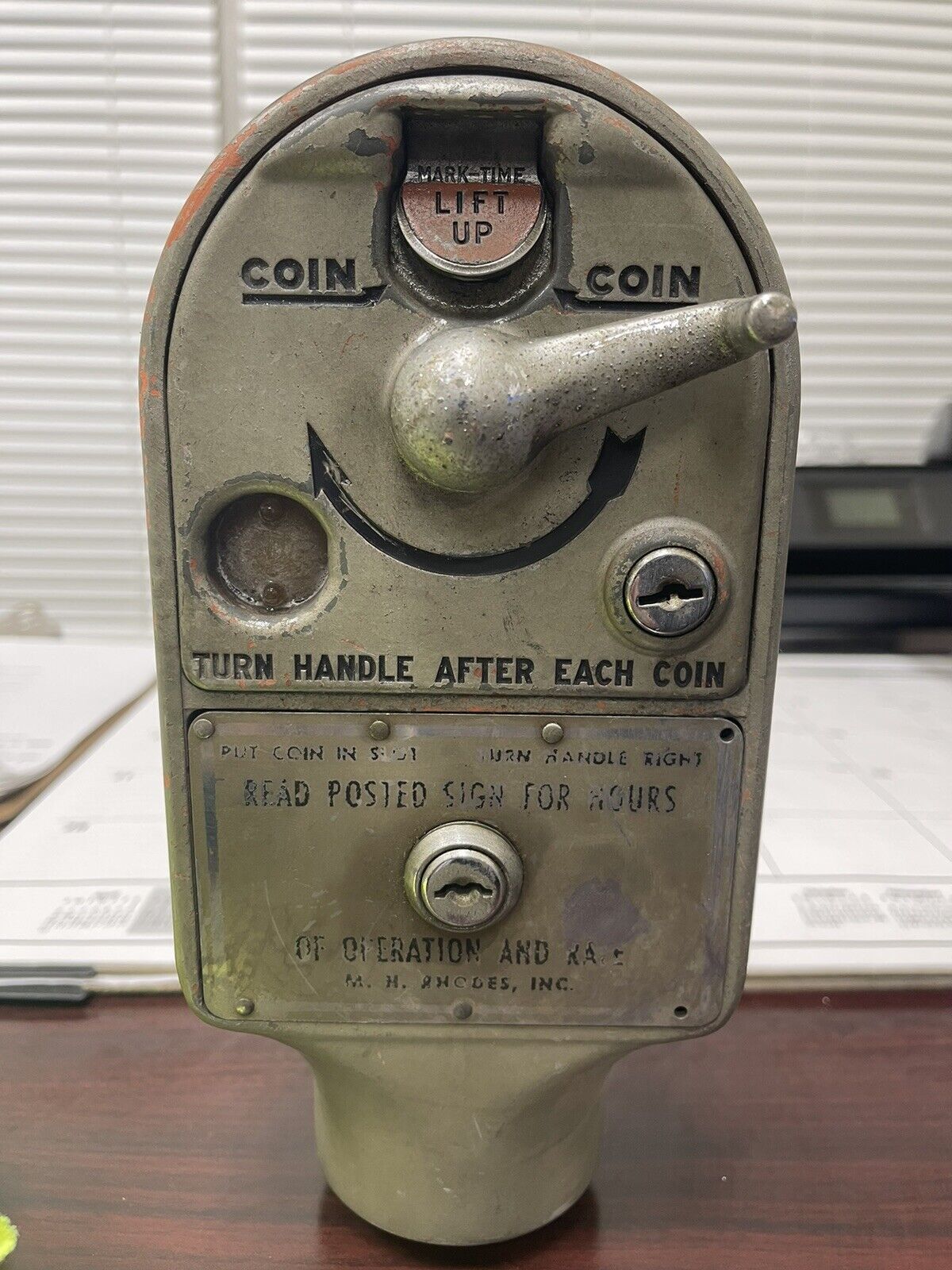 Mark Time Hurricane parking meter from Woodbury NJ 1950’s