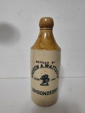 ANTIQUE/VINTAGE STONEWARE BOTTLE LONDONDERRY (ANDREW A WATT & CO IRELAND) picture